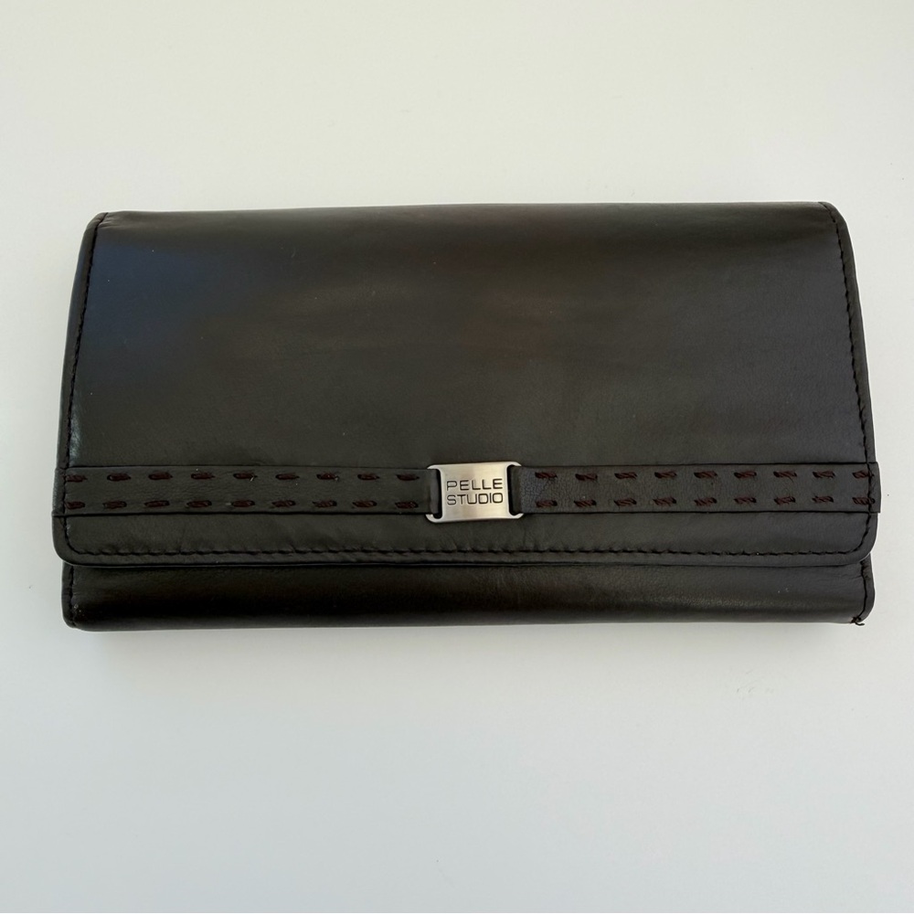 Pelle studio black leather wallet NEW!